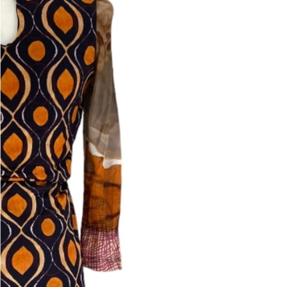 Anthropologie x Blank London Twist Front NWT Dress Long Sleeve Midi Batik Print - Picture 6 of 12